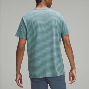 Lululemon Men's Striped Green T-Shirt